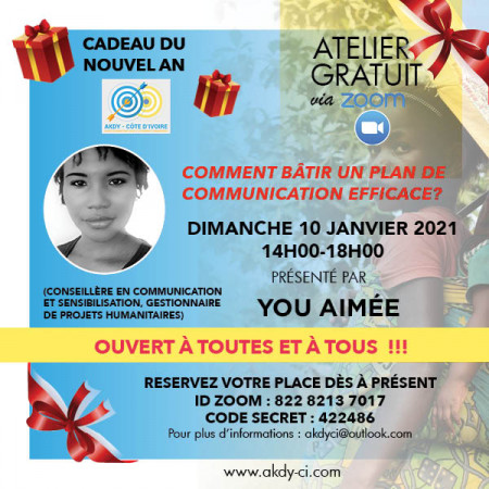FORMATION : COMMENT BÂTIR UN PLAN DE COMMUNICATION EFFICACE (CADEAU NOUVEL AN AKDY-CÔTE D'IVOIRE)