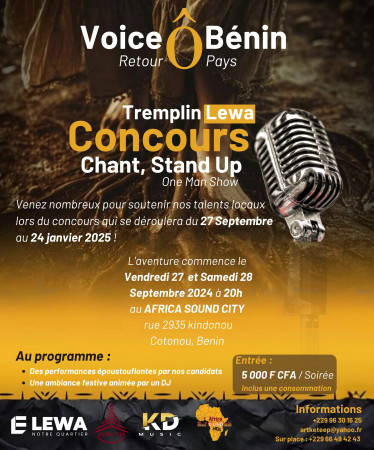 Voice Ô Bénin - Concours Chant et Stand Up (One Man Show) 